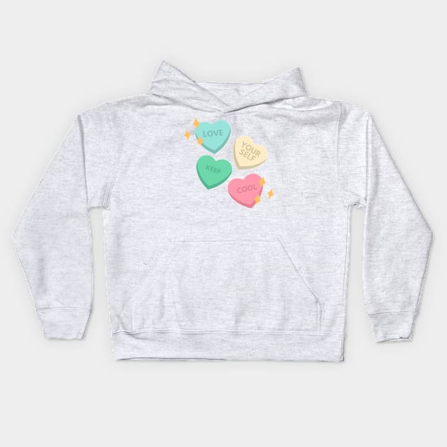 keep cool and love yourself Kids Hoodie by Petites Choses